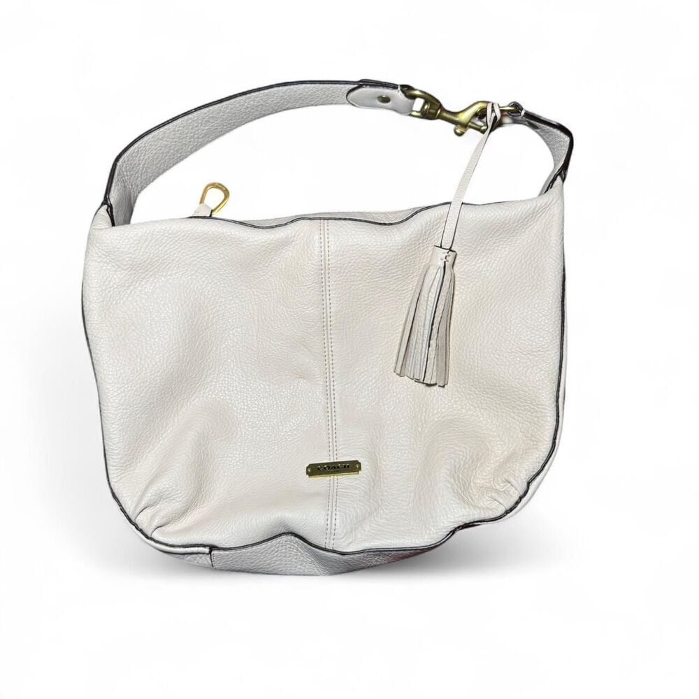 Coach Madison Phoebe Hobo F23960 White Pebbled Leather Tassel Shoulder Bag